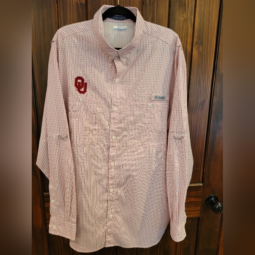 Men's PFG Super Tamiami Fishing Shirt. Embroidered OU